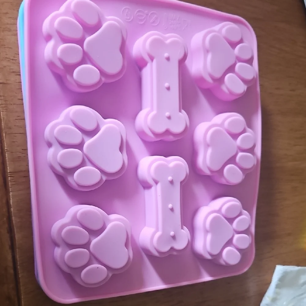 Silicone Paw & Bone Mold - Purple
